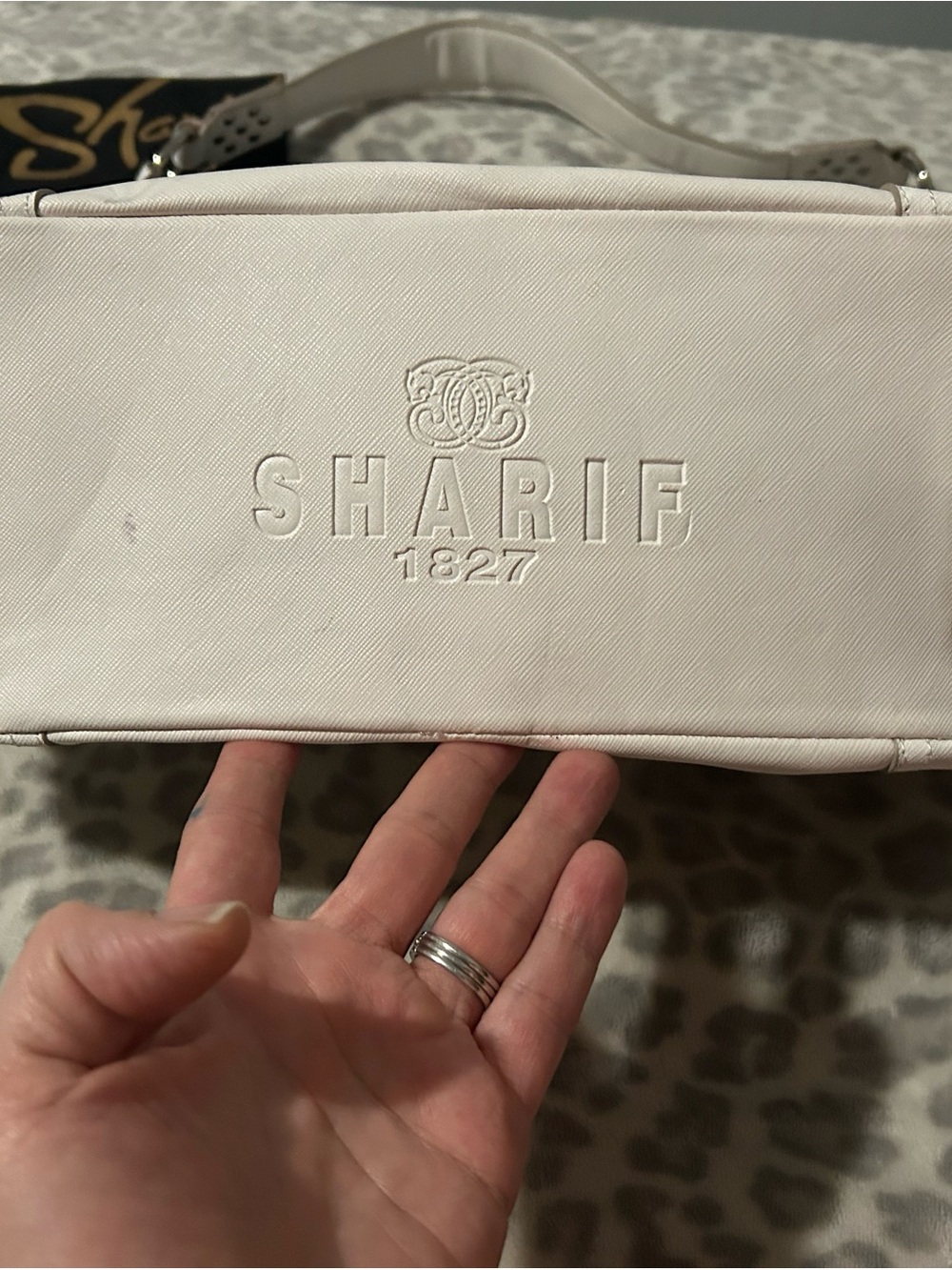 Sharif White Shoulder Bag with Silver Embellishment - Picture 2 of 7